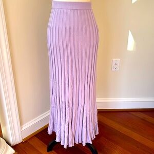 Free People Beach Purple Knit Pleated Maxi Skirt Size Small